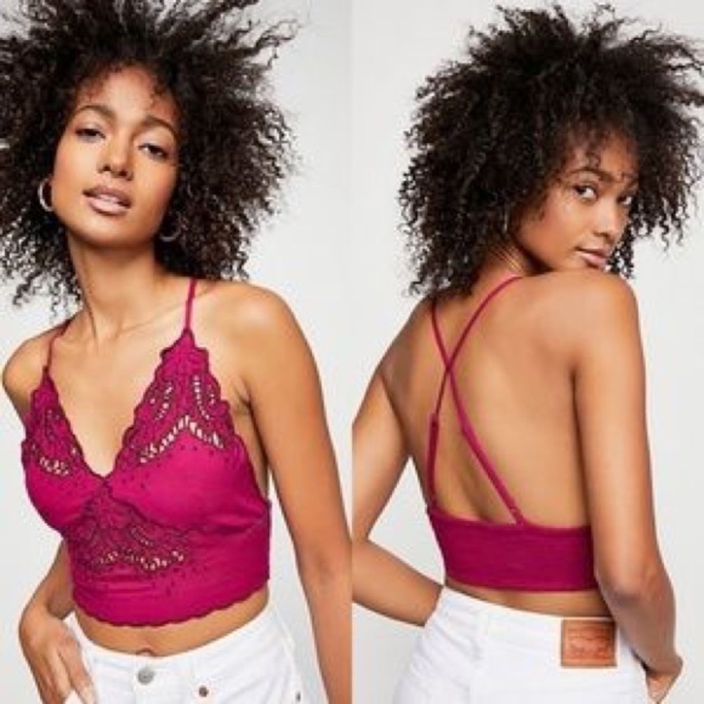 Intimately Free People Sleepy Eyes Bralette Berry Burgundy Crop Top